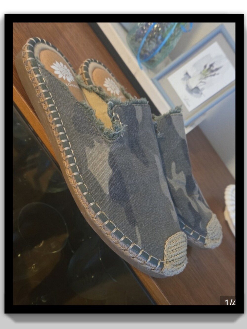 Yellow Box Women's Camouflage Slip-On Espadrilles - Size 8 1/2
